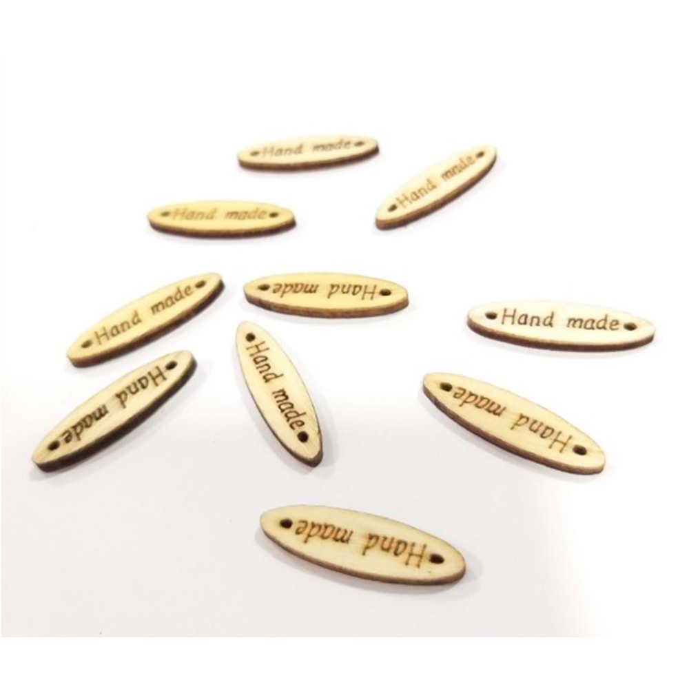 Çanta Aksesuar 0.8X2.8 Cm Cm Ahşap Etiket 1 Adet No:3