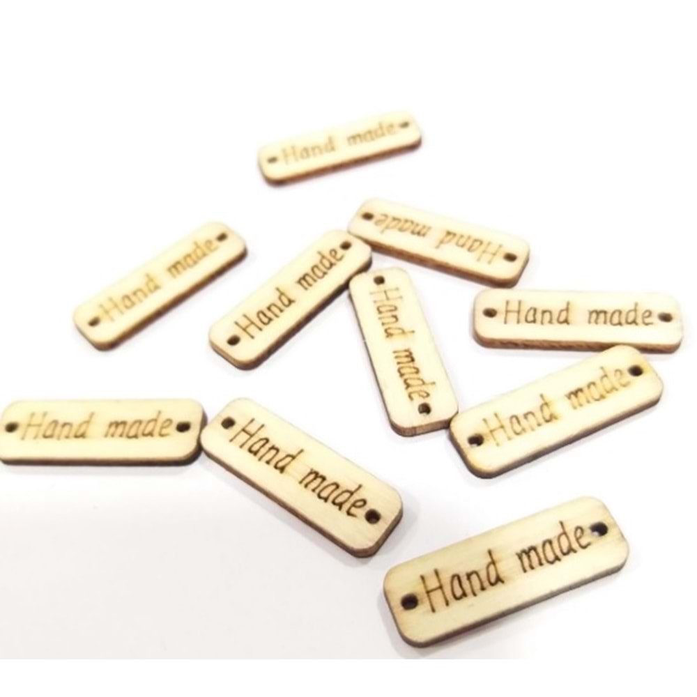Çanta Aksesuar 1X3 Cm Ahşap Etiket 1 Adet No:4