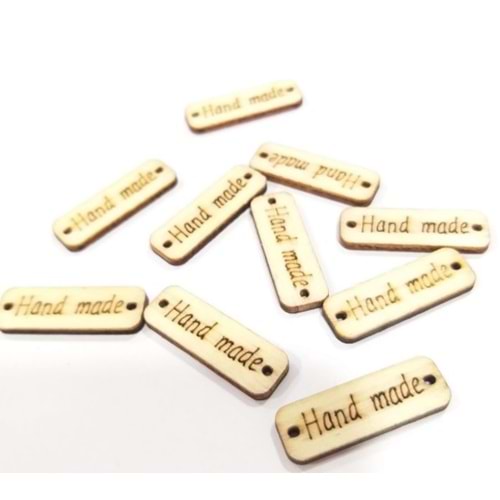 Çanta Aksesuar 1X3 Cm Ahşap Etiket 1 Adet No:4
