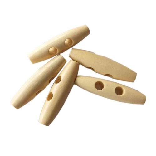 Çanta Aksesuar 5Li Ahşap Çoban Düğme 4 Cm Krem