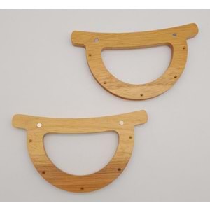 Çanta Aksesuar D Model Koyu Ahşap Çanta Sapı