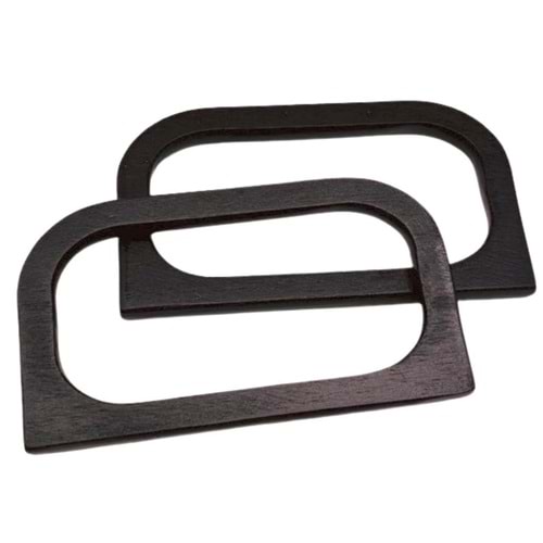 Çanta Aksesuar D Model 14X8 cm Siyah Renk Ahşap Çanta Sapı