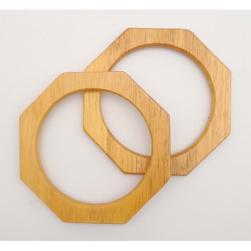 Çanta Aksesuar Sekizgen 12 cm Ahşap Çanta Sapı