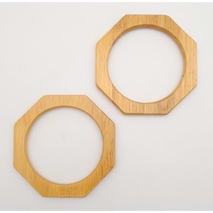 Çanta Aksesuar Sekizgen 12 cm Ahşap Çanta Sapı