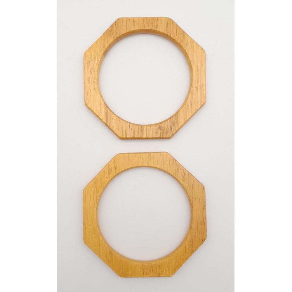 Çanta Aksesuar Sekizgen 12 cm Ahşap Çanta Sapı