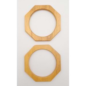 Çanta Aksesuar Sekizgen 12 cm Ahşap Çanta Sapı