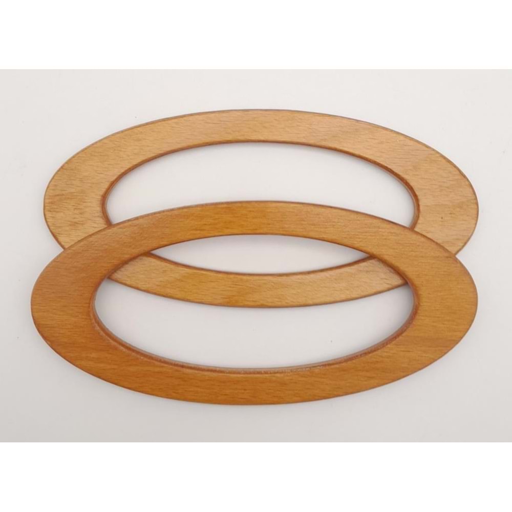 Çanta Aksesuar Oval Model 9x19.5 cm Ahşap Renk Ahşap Çanta Sapı