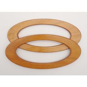 Çanta Aksesuar Oval Model 9x19.5 cm Ahşap Renk Ahşap Çanta Sapı