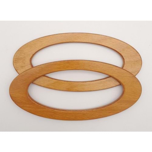 Çanta Aksesuar Oval Model 9x19.5 cm Ahşap Renk Ahşap Çanta Sapı
