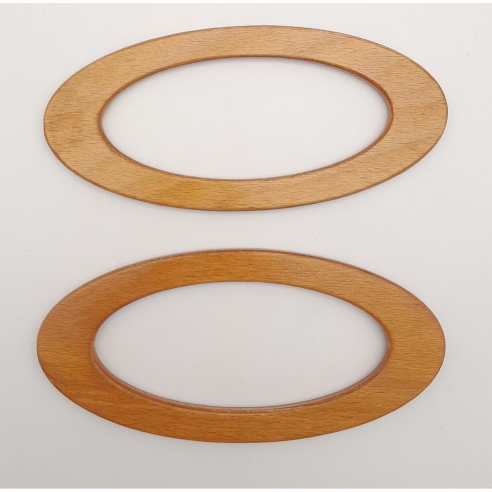 Çanta Aksesuar Oval Model 9x19.5 cm Ahşap Renk Ahşap Çanta Sapı