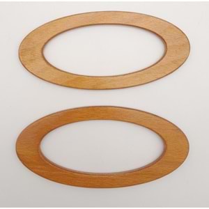 Çanta Aksesuar Oval Model 9x19.5 cm Ahşap Renk Ahşap Çanta Sapı