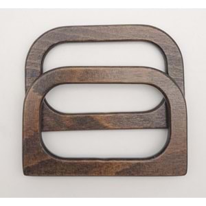 Çanta Aksesuar Oval Dikdörtgen Model 8x12 cm Haki Renk Ahşap Çanta Sapı