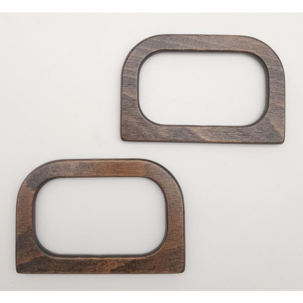 Çanta Aksesuar Oval Dikdörtgen Model 8x12 cm Haki Renk Ahşap Çanta Sapı