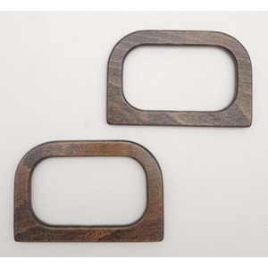 Çanta Aksesuar Oval Dikdörtgen Model 8x12 cm Haki Renk Ahşap Çanta Sapı