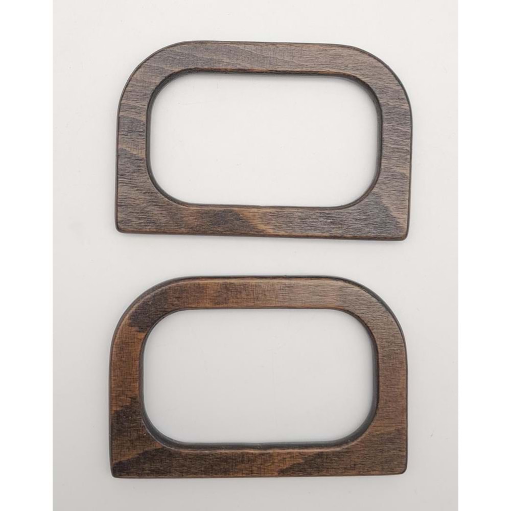 Çanta Aksesuar Oval Dikdörtgen Model 8x12 cm Haki Renk Ahşap Çanta Sapı