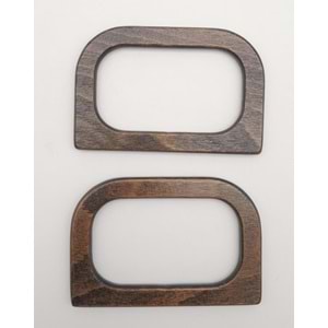 Çanta Aksesuar Oval Dikdörtgen Model 8x12 cm Haki Renk Ahşap Çanta Sapı