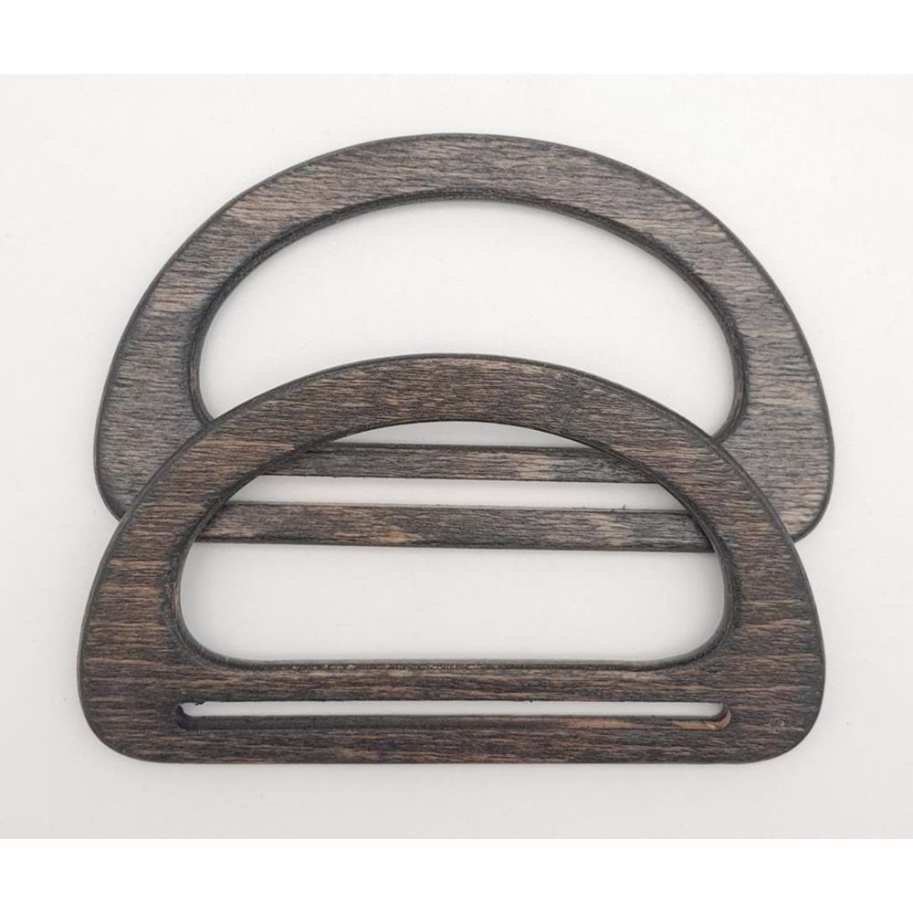 Çanta Aksesuar Köprülü D Model 8.5x15 cm Haki Renk Ahşap Çanta Sapı
