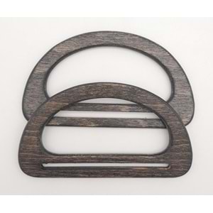 Çanta Aksesuar Köprülü D Model 8.5x15 cm Haki Renk Ahşap Çanta Sapı