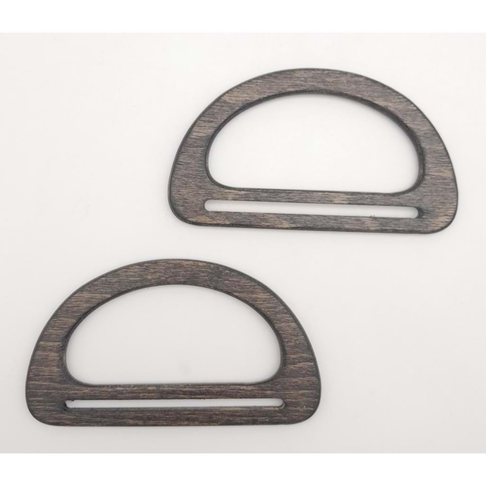 Çanta Aksesuar Köprülü D Model 8.5x15 cm Haki Renk Ahşap Çanta Sapı