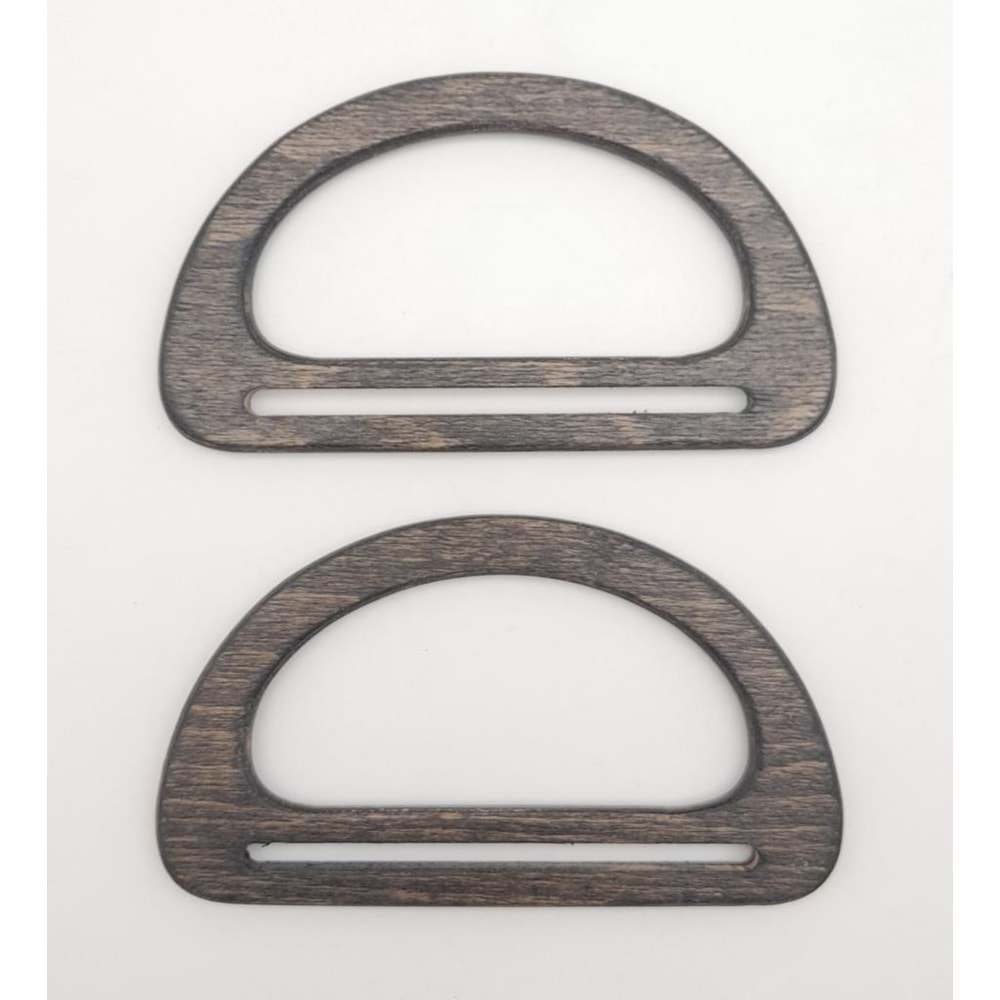 Çanta Aksesuar Köprülü D Model 8.5x15 cm Haki Renk Ahşap Çanta Sapı
