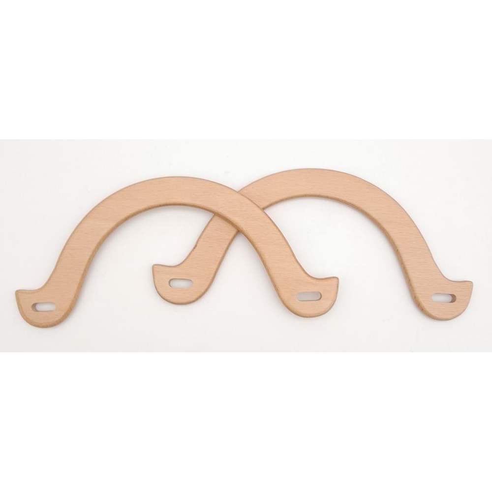 Çanta Aksesuar U Model 10x22 cm Açık Ahşap Renk Ahşap Çanta Sapı