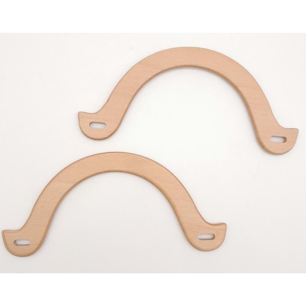 Çanta Aksesuar U Model 10x22 cm Açık Ahşap Renk Ahşap Çanta Sapı
