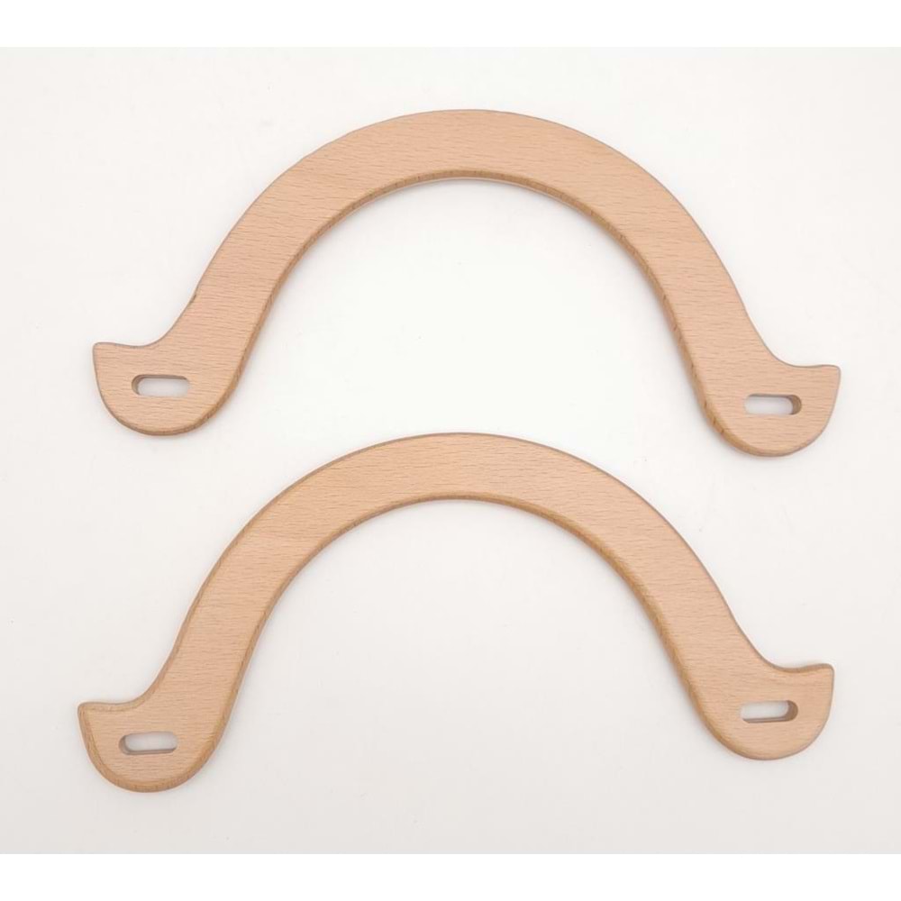 Çanta Aksesuar U Model 10x22 cm Açık Ahşap Renk Ahşap Çanta Sapı