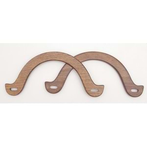 Çanta Aksesuar U Model 10x22 cm Koyu Ahşap Renk Ahşap Çanta Sapı