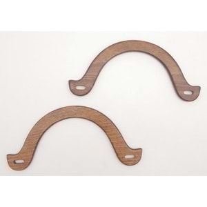 Çanta Aksesuar U Model 10x22 cm Koyu Ahşap Renk Ahşap Çanta Sapı