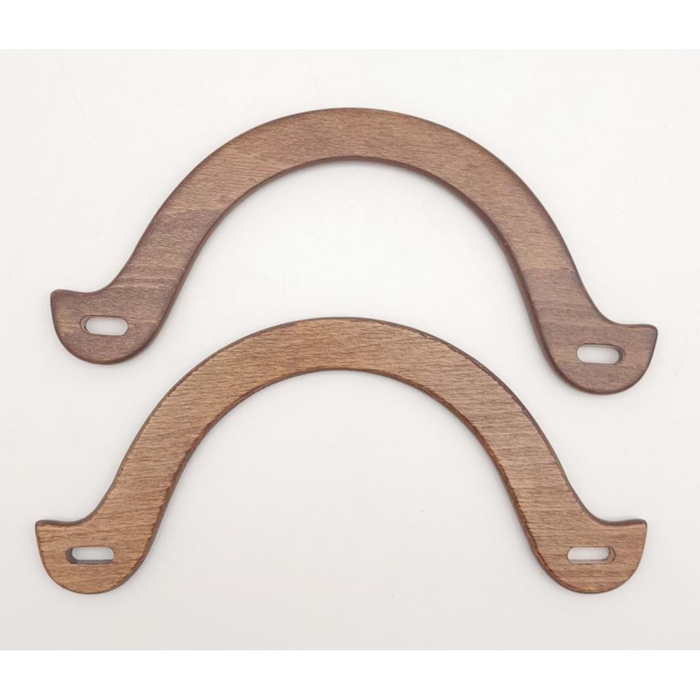 Çanta Aksesuar U Model 10x22 cm Koyu Ahşap Renk Ahşap Çanta Sapı