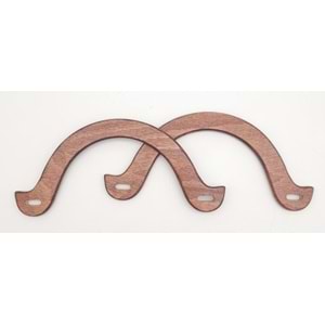 Çanta Aksesuar U Model 10x22 cm Taba Renk Ahşap Çanta Sapı