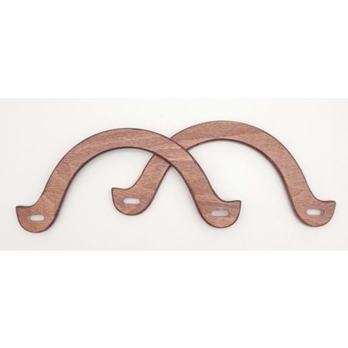 Çanta Aksesuar U Model 10x22 cm Taba Renk Ahşap Çanta Sapı