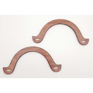 Çanta Aksesuar U Model 10x22 cm Taba Renk Ahşap Çanta Sapı