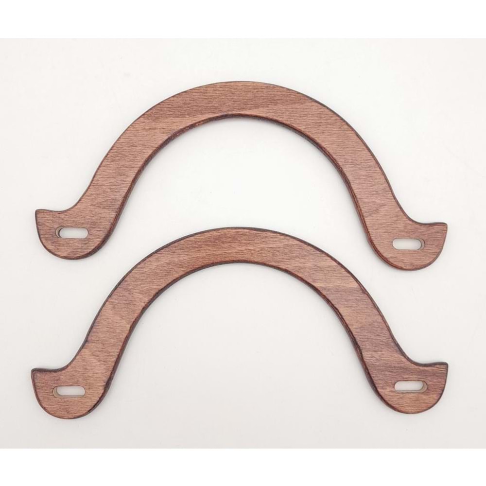 Çanta Aksesuar U Model 10x22 cm Taba Renk Ahşap Çanta Sapı