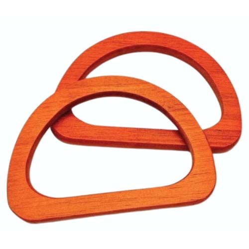 Çanta Aksesuar D Model 12x8 cm Taba Renk Ahşap Çanta Sapı