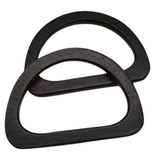Çanta Aksesuar D Model 12x8 cm Siyah Renk Ahşap Çanta Sapı