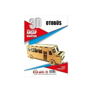 Giftölye 3D Ahşap Otobüs Maketi Hm-010