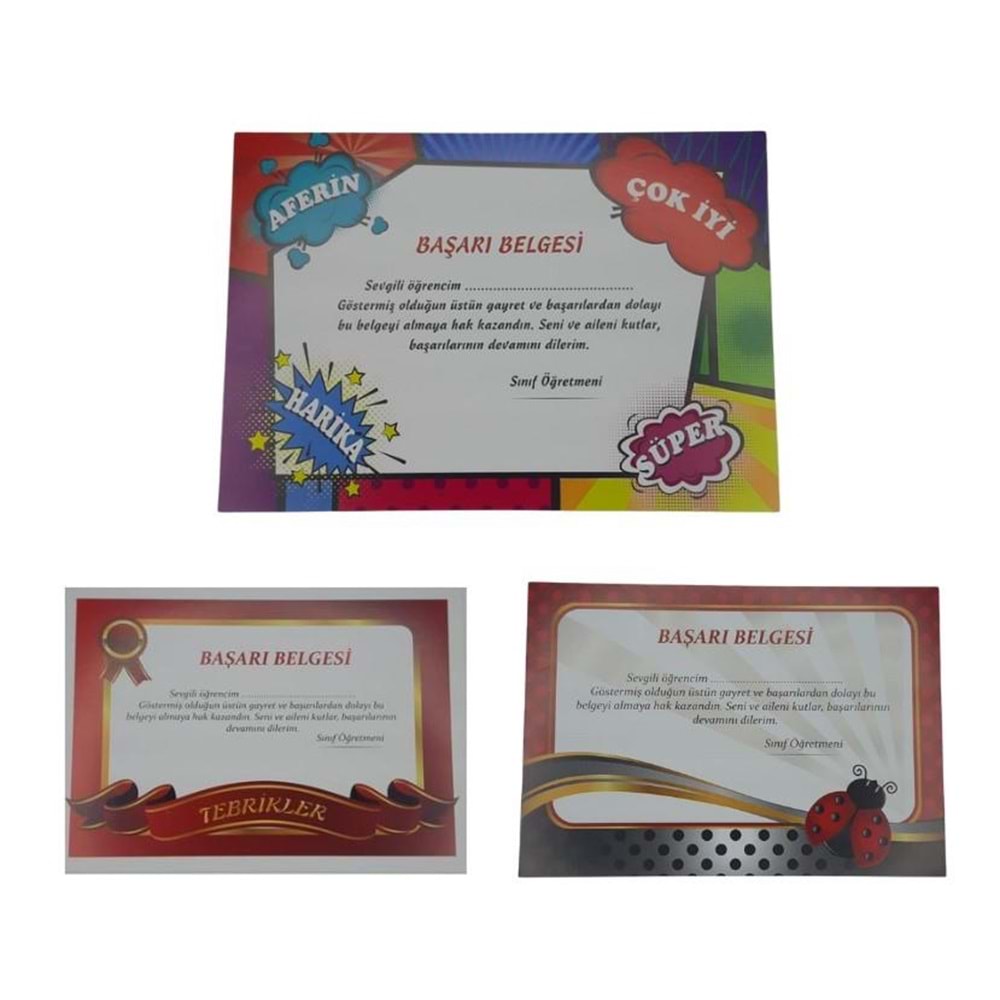 Odak Yayınevi Başarı Belgesi A5 20 Li