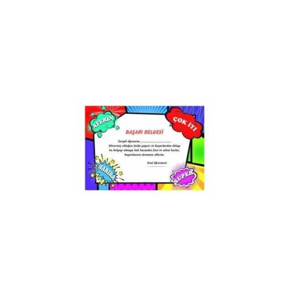 Odak Yayın Başarı Belgesi A4 20 Li