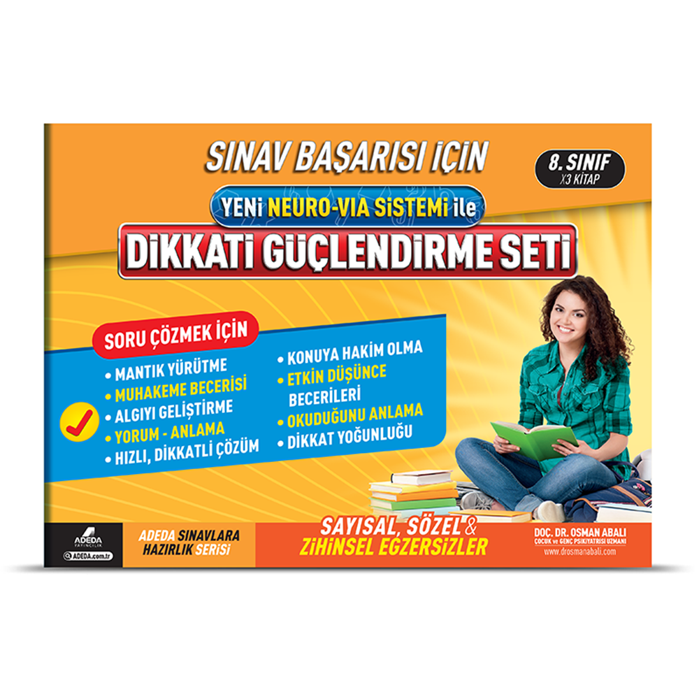 Adeda Dikkat Düçlendirme Seti 3 Kitap 8. Sınıf