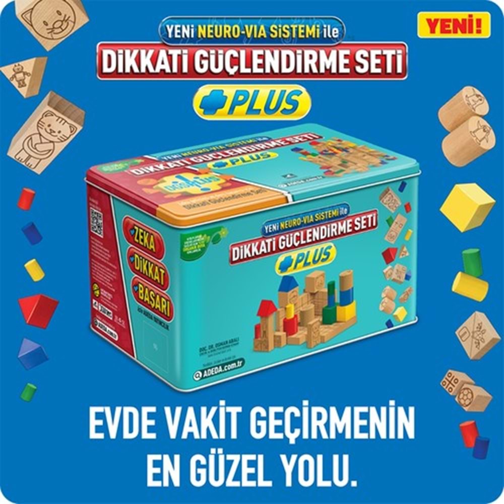 Adeda Dikkati Güçlendirme Seti 7 Yaş Plus(120 Ahşap Materyal + 3 Kitap Takım)