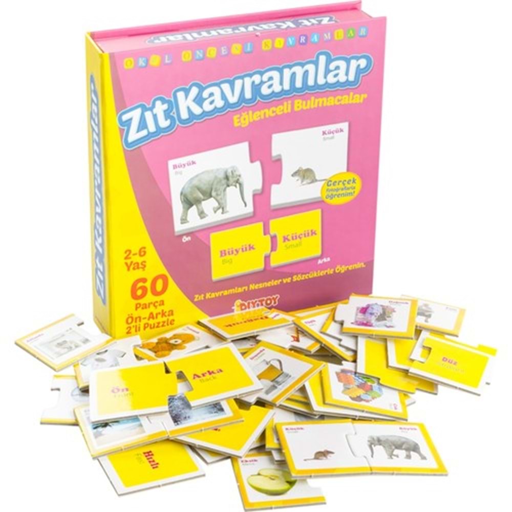 Dıy Toy Zıt Kavramlar 2-6 Yaş 60 Parça Zıt1390