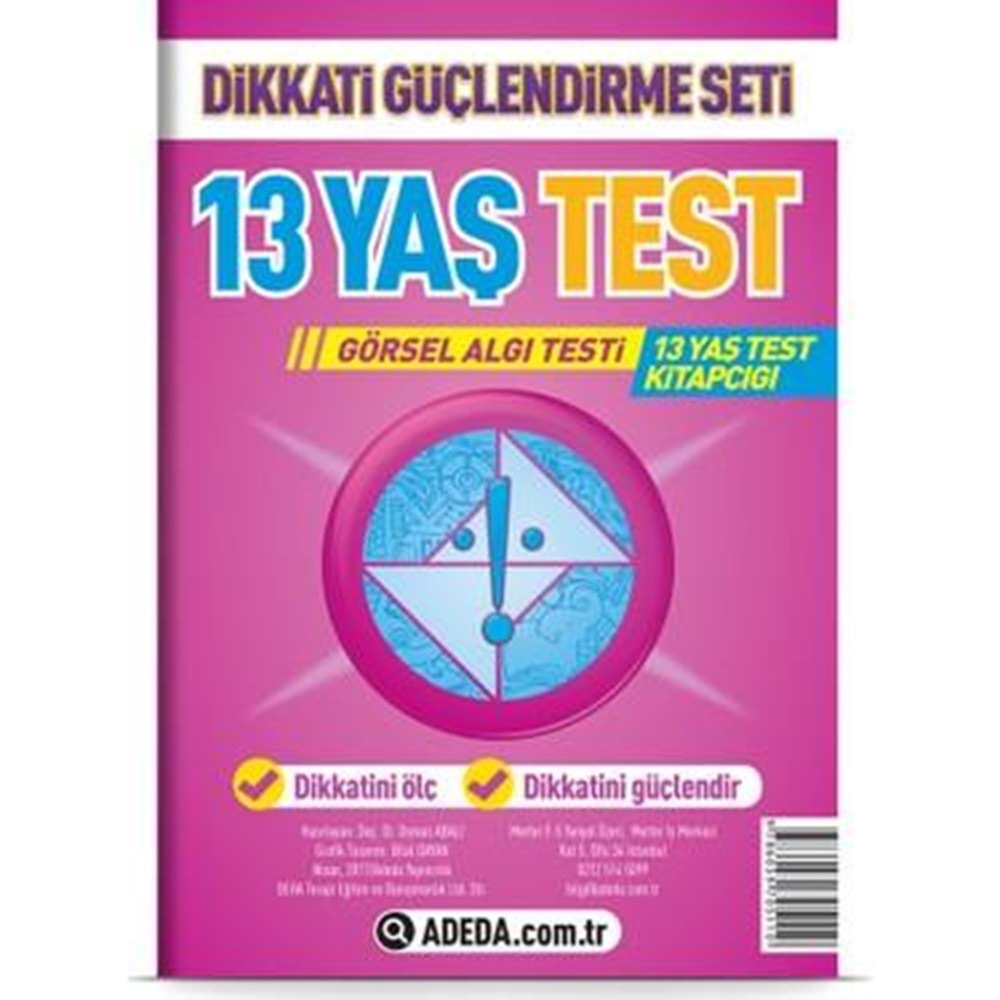 Adeda Dikkati Güçlendirme Seti Görsel Algı Test 13 Yaş
