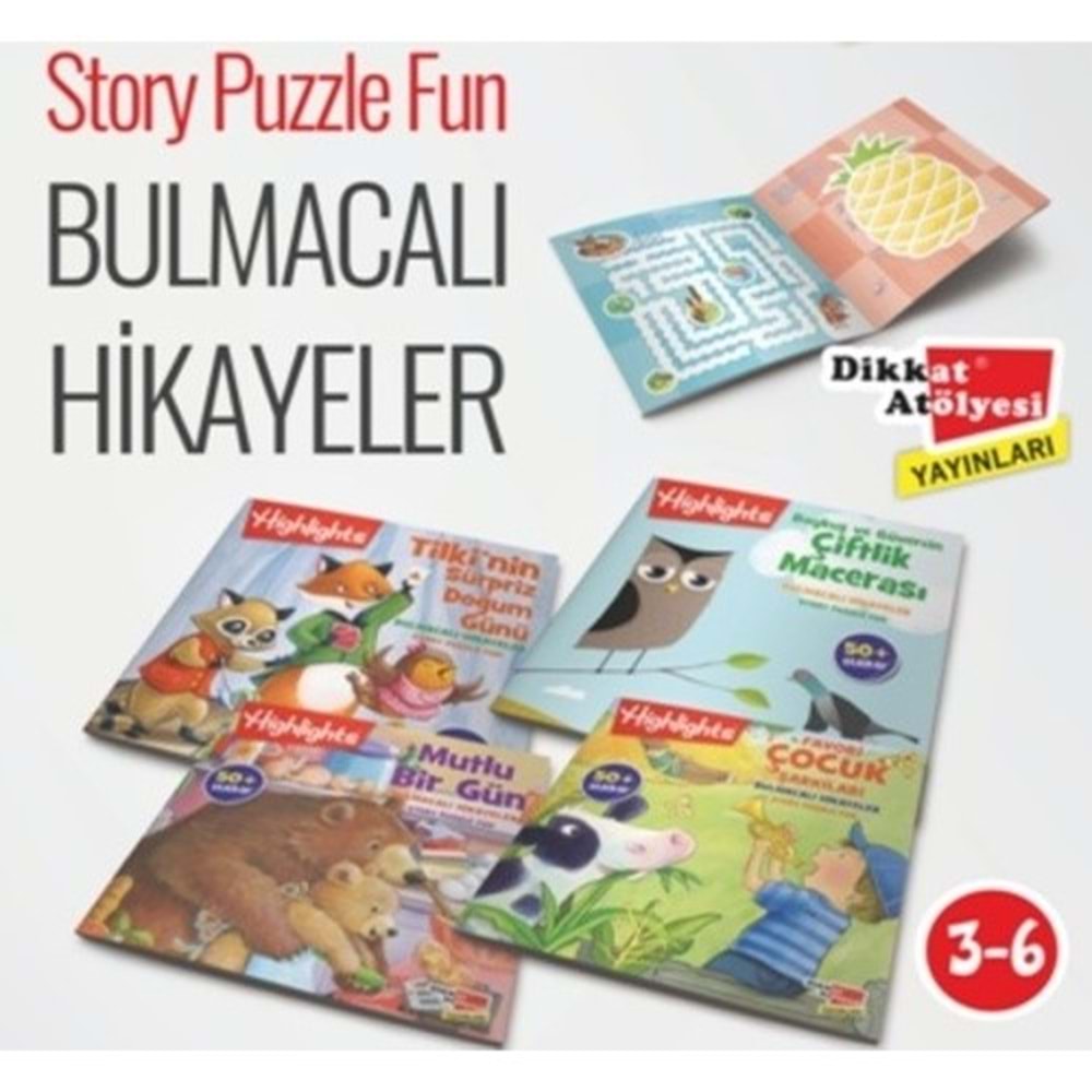 Dikkat Atölyesi Sticker Bulmacalı Hikayeler (4Lü Set)