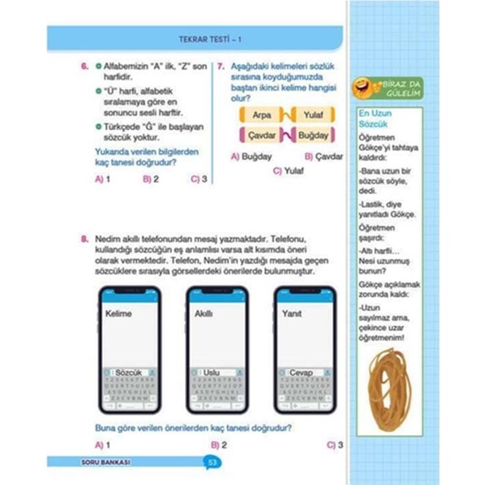 Dikkat Atölyesi 2. Sınıf İpuçlu Eğlenceli-Öğretici Türkçe Yeni Nesil Soru Bankası
