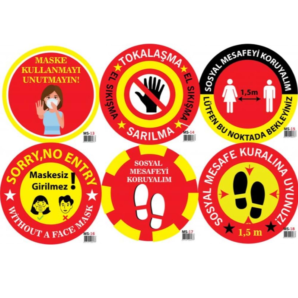 Sosyal Mesafe Etiketi (1 Adet)