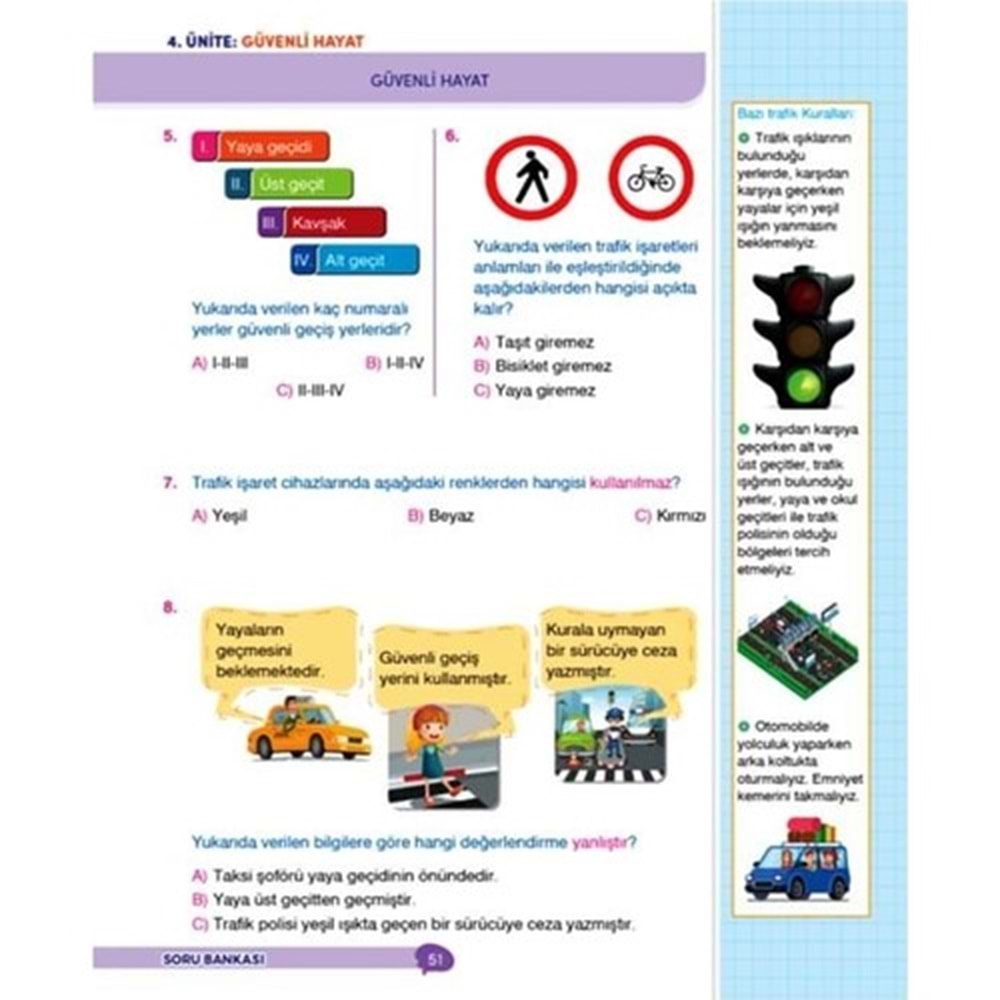 Dikkat Atölyesi 3. Sınıf İpuçlu Eğlenceli-Öğretici Hayat Bilgisi Yeni Nesil Soru Bankası