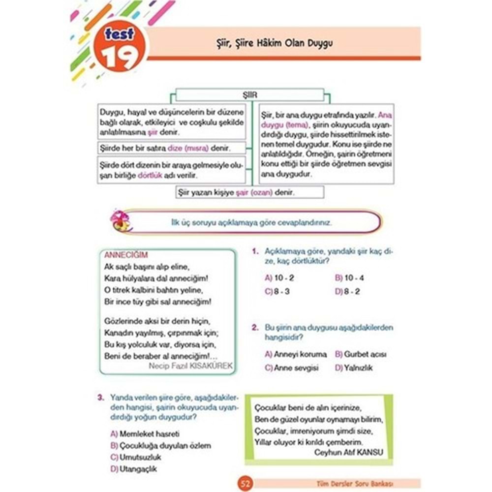 Dikkat Atölyesi 4. Sınıf Eğlenceli-Öğretici Tüm Dersler Yeni Nesil Soru Bankası