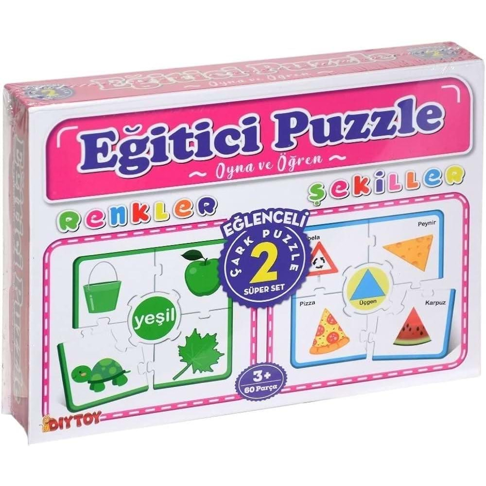 Dıy Toy Çark Eğitici Puzzle Renkler-Şekiller Cp1949