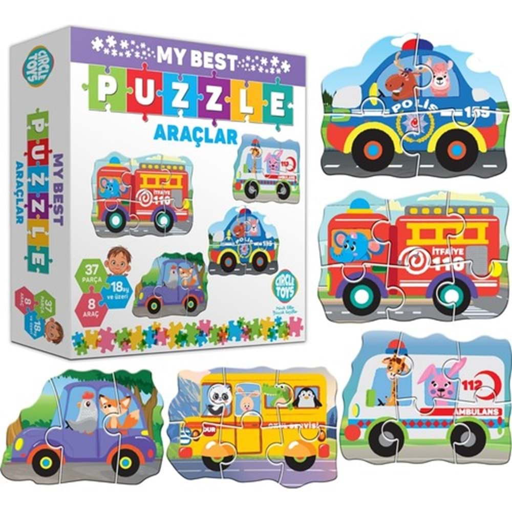 Circle Toys My Best Puzzle Araçlar 37 Parça Ct027